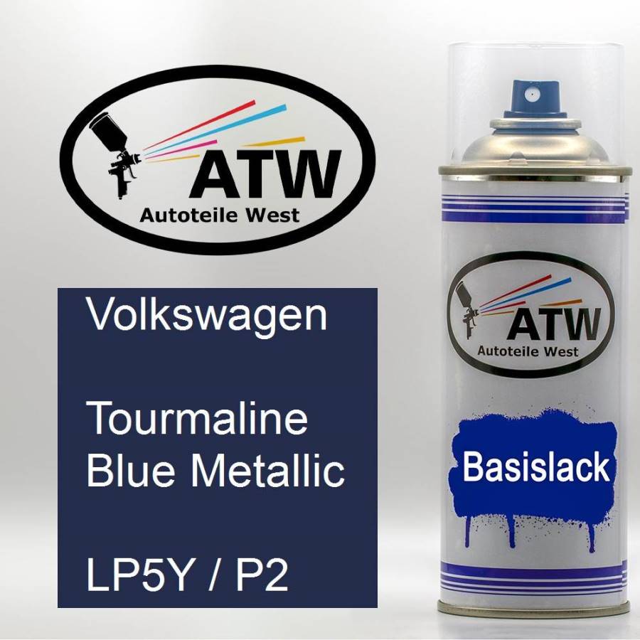 Volkswagen, Tourmaline Blue Metallic, LP5Y / P2: 400ml Sprühdose, von ATW Autoteile West.